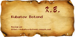 Kubatov Botond névjegykártya