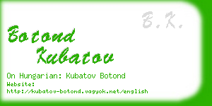 botond kubatov business card
